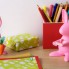 Ножницы и магнит со скрепками Bunny, розовые