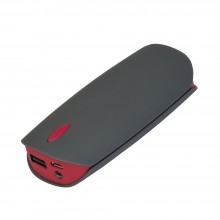 Внешний аккумулятор, Cleo PB, 4000 mAh, пластик, 64х24х97 мм, покрытие-soft touch, серый/красный, транзитная упаковка
