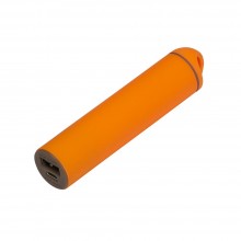 Внешний аккумулятор, Travel PB, 2000 mAh, пластик, покрытие-soft touch, 92х23х23 мм, оранжевый/коричневый