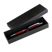 Шариковая ручка, Neon, нажимной мех-м, красный матовый, отделка хром, в уп