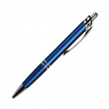 Шариковая ручка, Neon, нажимной мех-м, синий матовый, отделка хром, в упаковке с лого