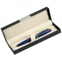 Шариковая ручка, Opera, поворотный мех-м, синий матовый, отделка позолота. В УПАКОВКЕ