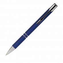 Шариковая ручка, Alpha, нажимной мех-м,корпус-алюминий,отд.-хром,покрытие-soft touch, синий