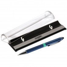 Шариковая ручка, Ocean, поворотный мех-м,алюминий, покрытие синий матовый,грав-ка,аква,в упак,с лого