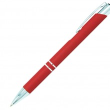 Ручка шариковая, COSMO Soft Touch, металл, красный