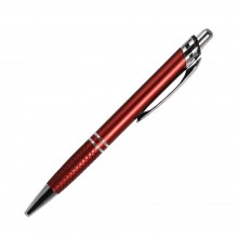 Шариковая ручка, Neon, нажимной мех-м, красный матовый, отделка хром