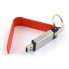 USB-Flash накопитель - брелок (флешка) "Leather Magnet" в металлическом корпусе, 32 Gb, с кожаным откидным клапаном на магните. Красный