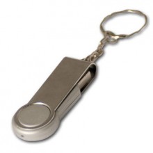 USB-Flash накопитель - брелок (флешка) "Swing", 32 Gb, в металлическом корпусе с пластиковыми вставками, серебряный