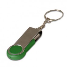 USB-Flash накопитель - брелок (флешка) "Swing", 32 Gb, в металлическом корпусе с пластиковыми вставками, зеленый