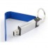 USB-Flash накопитель - брелок (флешка) "Leather Magnet" в металлическом корпусе, 32 Gb, с кожаным откидным клапаном на магните. Синий