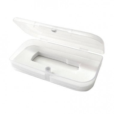 Подарочная пластиковая коробка для USB-Flash накопителя, прозрачная, с белым ложементом под флешку размером 52х15 мм