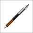 Металлическая ручка, корпус черный с резиновыми кольцами оранжевого цвета