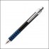 Металлическая ручка, корпус черный с резиновыми кольцами голубого цвета