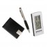 Набор из трех предметов: калькулятор, ручка и визитница, черные