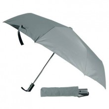 Зонт складной, с пластиковой прорезиненной ручкой, автомат, с чехлом, серый (незначительный брак, не влияющий на потребительские свойства)