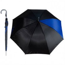 Зонт-трость "SECTOR", п/автомат, полиэстер, чёрный с одним синим клином (незначительный брак, не влияющий на потребительские свойства)