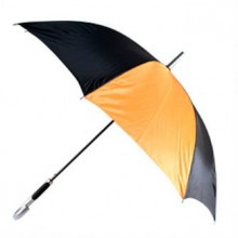 Зонт-трость "SECTOR", п/автомат, полиэстер, чёрный с одним оранжевым клином (незначительный брак, не влияющий на потребительские свойства)