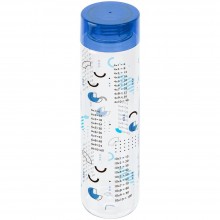 Бутылка для воды «Шпаргалка. Таблица умножения», прозрачная с синей крышкой