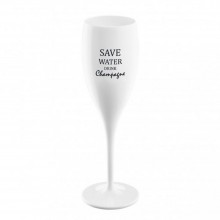 Бокал для шампанского Save Water Drink Champange, белый