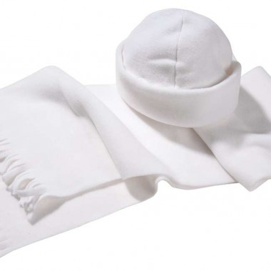 Комплект Unit Fleecy: шарф и шапка, белый