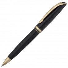 Ручка шариковая Aura с футляром, черная с золотистыми элементами