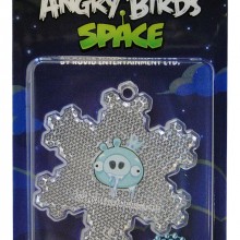 Светоотражатель Angry Birds Space, снежинка со свинкой, в блистере