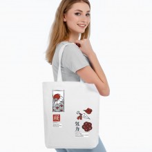 Холщовая сумка с термонаклейками «Кодекс самурая», молочно-белая