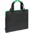 Конференц-сумка Unit Сontour, черная с зеленой отделкой