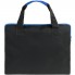 Конференц-сумка Unit Сontour, черная с синей отделкой