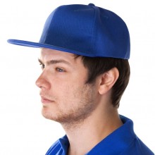 Бейсболка Unit Snapback с прямым козырьком, ярко-синяя