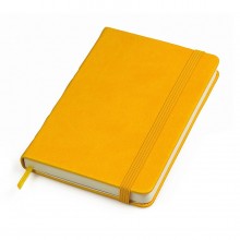 Блокнот "Casual", 90 × 140 мм, желтый, твердая обложка, резинка 7 мм, блок-клетка