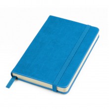 Блокнот "Casual", 90 × 140 мм, голубой, твердая обложка, резинка 7 мм, блок-клетка