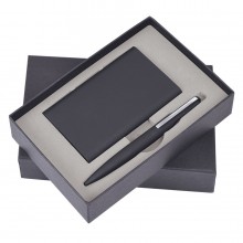 Набор "Mirror": универсальное зарядное устройство (6000мАh) и ручка, черный, 17,5х11х4см, металл