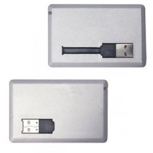 USB flash-карта "Кредитка" (8Gb); серебристый; 8,6х5,4х0,5 см; пластик; тампопечать