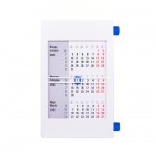 Календарь настольный на 2 года; белый с синим; 18х11 см; пластик; тампопечать, шелкография