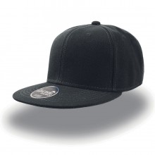 Бейсболка "SNAP BACK" 6 клиньев, плоский козырек, пластиковая застежка пвх,черный, 100% акрил, 400 г