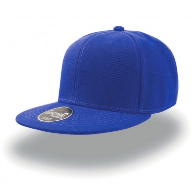 Бейсболка "SNAP BACK" 6 клиньев, плоский козырек, пластиковая застежка пвх, синий, 100% акрил, 400 г