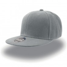 Бейсболка "SNAP BACK" 6 клиньев, плоский козырек, пластиковая застежка пвх,серый, 100% акрил, 400 г/