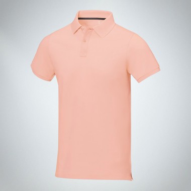 Calgary мужская рубашка-поло с коротким рукавом, pale blush pink