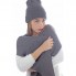 Шарф вязаный двойной "WIND SCARF"_серый,100% акрил