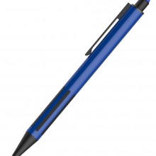 IMPRESS TOUCH, ручка шариковая со стилусом, синий/черный, алюминий, пластик, прорезиненный грип