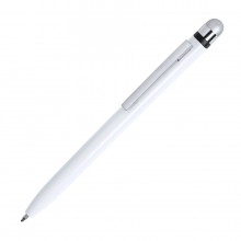 Шариковая ручка со стилусом VERNE, белый, антибактериальный пластик