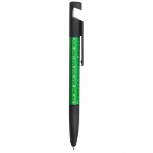 Пластиковая многофункциональня ручка с синими чернилами 1,6 x 15,5 x 1,2 cm, зеленый
