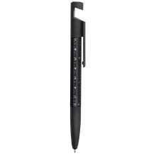 Пластиковая многофункциональня ручка с синими чернилами 1,6 x 15,5 x 1,2 cm, черный