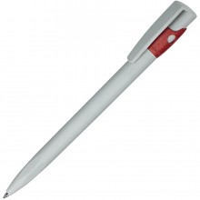 KIKI ECOLINE, ручка шариковая, серый/красный, экопластик