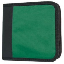 CD-холдер для 12 дисков; зеленый; 15,5х15х3,3 см; текстиль; шелкография