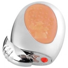 Зажигалка "Классика" с подсветкой; серебристый с оранжевым; 3,5х1,6х6 см; металл, пластик; лазерная