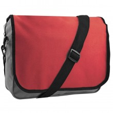 Конференц-сумка "College"; серый с красным; 38х30х9,5 см; полиэстер; шелкография