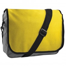 Конференц-сумка "College"; серый с желтым; 38х30х9,5 см; полиэстер; шелкография