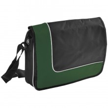 Конференц-сумка "Oxford"; черный с зеленым; 38х27х8 см; полиэстер; шелкография